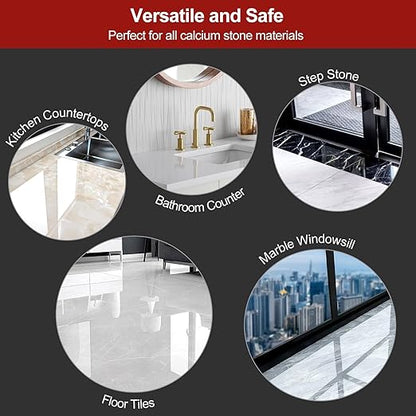 Marble Polishing Powder, Restore Shine, Remove Stains and Scratches, Suitable for Marble, Travertine, and Limestone, Perfect for Home and Commercial Use