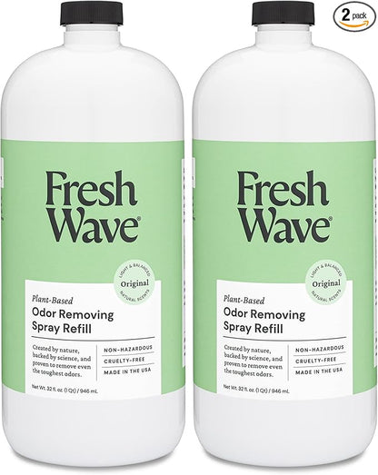 Fresh Wave Original Scent Odor Eliminator Spray & Air Freshener Refill, 32 fl. oz. (Pack of 2)