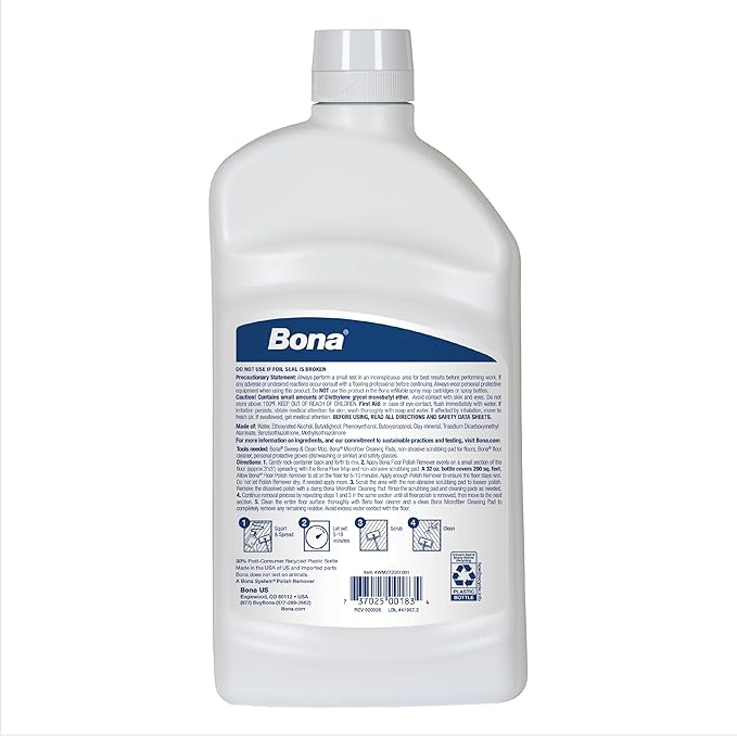 Bona Floor Polish Remover - Covers 200sqft - 32 Fl Oz (Pack of 8)
