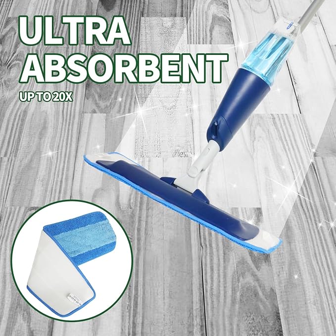 AmaVins 9 Pack Microfiber Cleaning Pads, Reusable Microfiber Mop Pads for 18 Inch Mop, Hardwood Floor Replacement Cleaning Mop Pads, Machine Washes