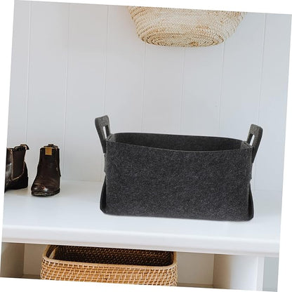 Healifty Foldable Laundry Basket Hamper for Clothes and Organizer Portable Storage Bin for Home and Outdoor Use Space Saving Collapsible Hamper with Sturdy Felt Material Grey