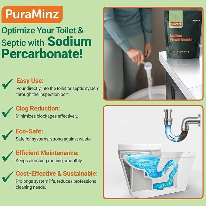 Sodium Percarbonate Powder 99.9% Purity - Oxygen Bleach, Hydrogen Peroxide Release Cleaner - Color-Safe Bleach Alternative for home and Laundry - 10 lbs