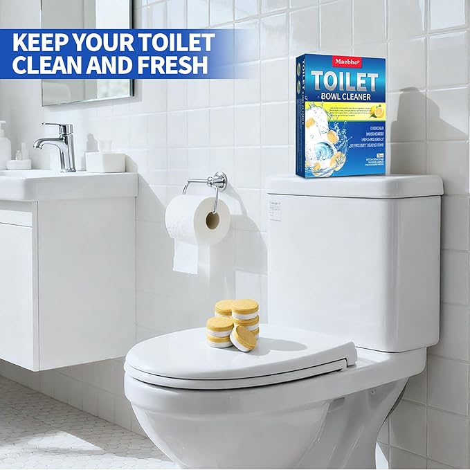 Toilet Bowl Cleaner Tablets – 24 Pack | Powerful Stain Removal, Septic Safe, Lemon Scent | No Harsh Chemicals, Long-Lasting Cleaning for Toilet Bowls