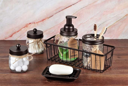 Kitchen and Bathroom Soap Dish Tray - Metal 2-Piece Soap Dish Tray with Drainage Grid and Holder for Kitchen Sink Countertops to Store Soap, Sponges, Scrubbers - Rust Resistant - 2 Pack (Bronze)