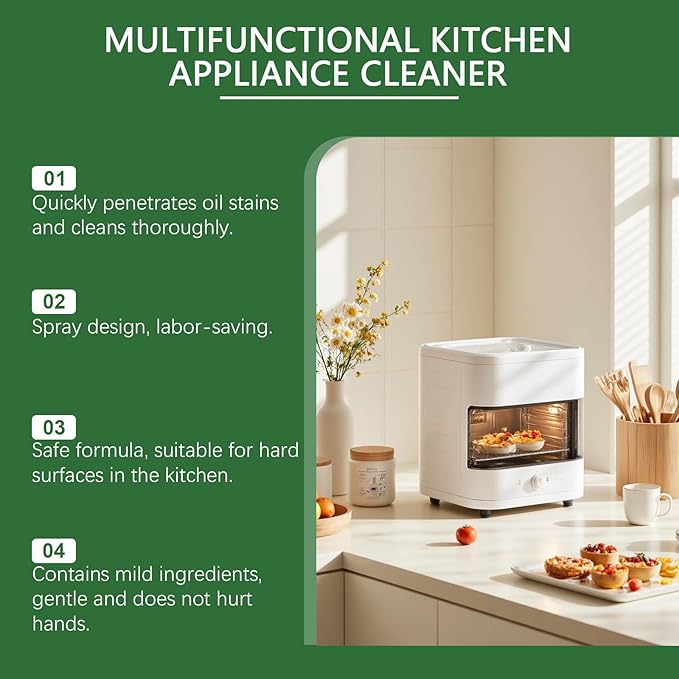 Multi-purpose Enzyme Foam Cleaner, Multifunctional Kitchen Appliance Cleaner, Kitchen Cleaner Spray, All-Purpose Household Cleaners for Oven, Stove, Range Hood (1PC)