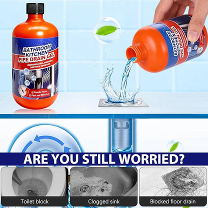 Drain Clog Remover, Drain Clog Dissolver, Opener-Cleaner,Toilet Clogged Remover-Professional Strength Liquid Pipe Build Up Removers,Bathroom Shower Pipeline Dredging Agent,Unclog Clogged Drains