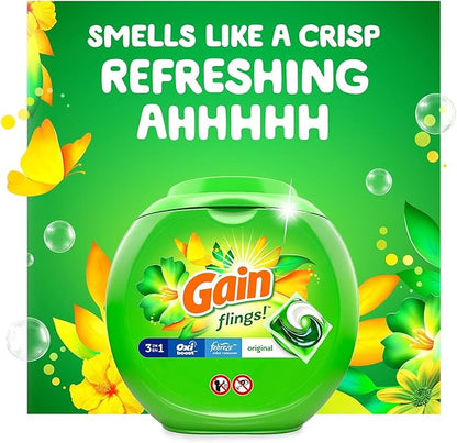 Gain Flings Laundry Detergent Pacs, Original Scent, 81 count