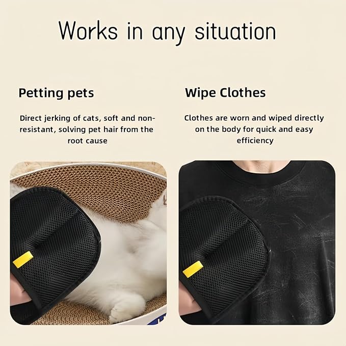 2025 New Pet Hair Removal Glove,pet Hair Remover mitt，for Couch, Furniture, Carpet, Car Seat -Electrostatic Reusable Gloves | Fast Cleaning, for Cat & Dogs (2pcs)