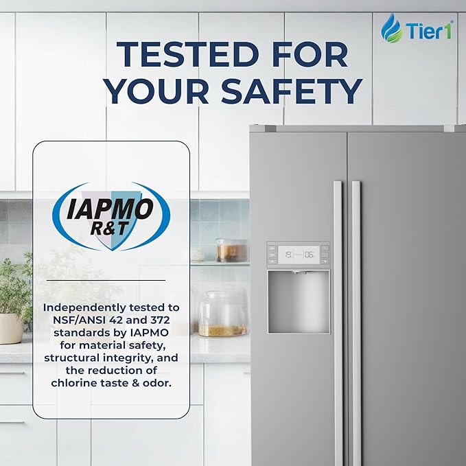 Tier1 RWF1031 WF2CB Refrigerator Water Filter | Replacement for PureSource2 WF2CB & EWF01 Fridge Filter - Up to 18 Months Supply | Easy Install | Odor Control | Clean & Great Tasting Water (3-pk)