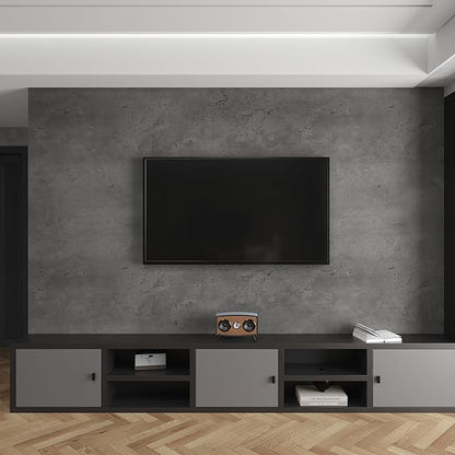 3yecao 24"×197" Thick Dark Grey Black Concrete Wallpaper Waterproof Charcoal Gray Cement Wallpaper Peel and Stick Matte Textured Self Adhesive Concrete Contact Paper for Bedroom Gym Living Room Walls