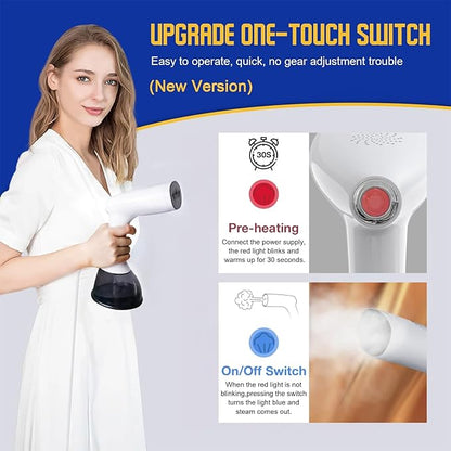 Rolipo Steamer for Clothes 1350W, Clothes Steamer for Home, Office, Travel, Upgraded 400ML Large Capacity Water Tank, Wrinkle Remover