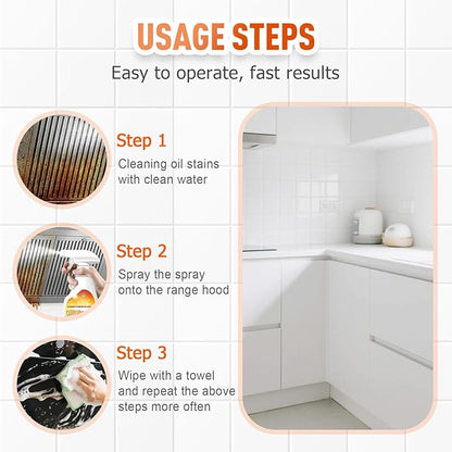 Heavy-Duty Kitchen Degreaser Foam Cleaner, Foam Cleaner Spray Cuts Through Baked-On Grease on Ovens Stove Tops Grills, Multi Functiona Foam Cleaning Spray, Clean Up Kitchens Oil Stains (2, L)