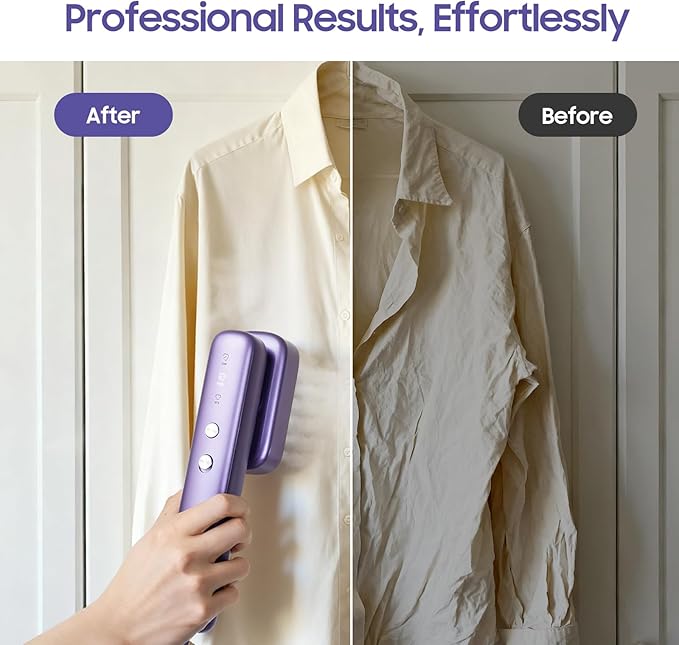 Travel Steamer for Clothes, 100–230V Dual Voltage 2-in-1 Handheld Garment Steamer & Iron, 15s Fast Heat-Up, 80ml Leak-Proof Tank, Large Ceramic Plate, Auto Shut-Off, Portable for Home & Travel