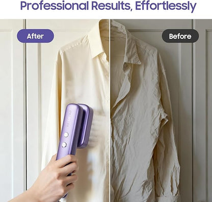 Travel Steamer for Clothes, 100–230V Dual Voltage 2-in-1 Handheld Garment Steamer & Iron, 15s Fast Heat-Up, 80ml Leak-Proof Tank, Large Ceramic Plate, Auto Shut-Off, Portable for Home & Travel