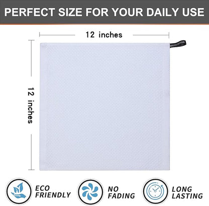 Kitinjoy 100% Cotton Kitchen Dish Cloths (12 X 12 Inches, White), 6 Pack Waffle Weave Ultra Soft Absorbent Dish Towels for Drying Dishes Quick Drying Kitchen Towels Dish Rags