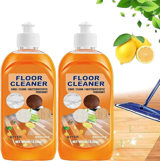 Floor Cleaner, Powerful Decontamination Floor Cleaner, Orange Floor Cleaner, Multipurpose Floor Cleaner Liquid for Wood Floor, Ceramic Tile (2PC)