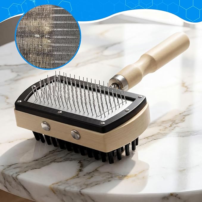 8 Pcs Air Conditioning Fin Cleaner Set HVAC Coil Cleaning Brush Condenser Fin Straightener Evaporator Coil Cleaner AC Comb Condenser Split Cleaning Kit Fridge Radiator Tool (Beige,Wood)