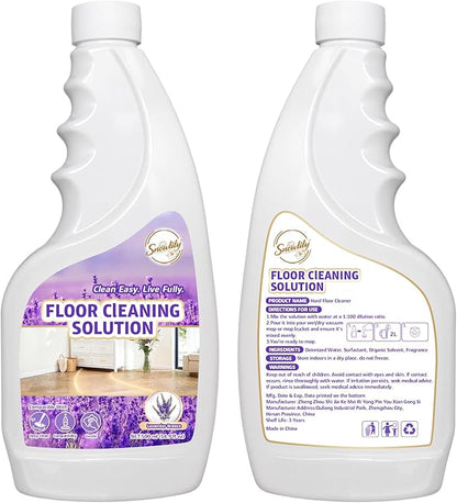 Snowlily 2 Pack Floor Cleaner Solution for Hardwood & Tile Floors, Robot Vaccum and Mop & Wet Dry Vacuum Cleaners, 1:100 Dilution Ratio