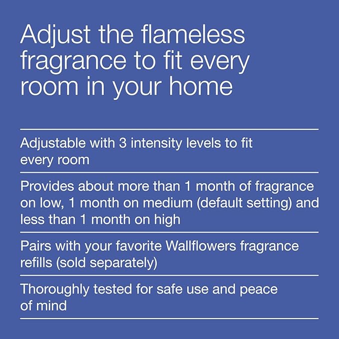 Bath & Body Works Wallflowers Fragrance Plug, White Scent Control, Plug-In Air Freshener Device with 3 Intensity Levels for Bedrooms, Bathrooms & Living Spaces - 1 Pack