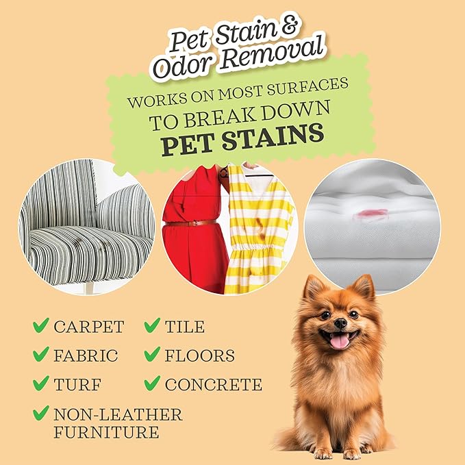 Lumi-Noble Pet Stain & Odor Remover Spray – enzyme cleaner for dog urine and poop carpet, Upholstery & Fabrics – Eliminates Cat Pee, Feces, Vomit & Tough Stains, Eco-Friendly, Vegan, Citrus Scent
