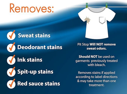 Pit Stop, Sweat Stain & Deodorant (Antiperspirant) Armpit Stain Remover, Multi-stain formulation, 16oz.