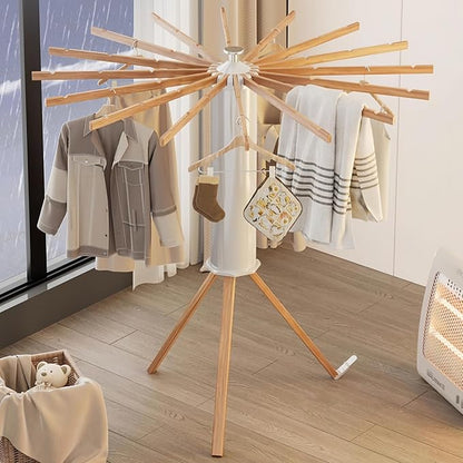 Tripod Clothes Drying Rack, Garment Rack Portable and Foldable Space Saving Laundry Drying Rack - Drying Rack Clothing Floor Folding Balcony Bedroom Household