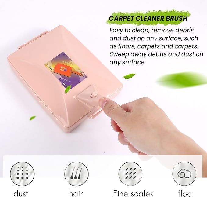 Carpet Cleaner Brush Sweeper Dirt Handheld Sofa Bed Pet Hair Debris Dirt Fur Roller Brush Household Cleaning Tool