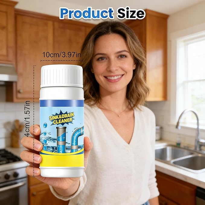 2026 Powerful Multi-functional Sink & Drain Cleaner Powder Quick Foaming Heavy Duty Clog Remover for Kitchen Bathroom, Heavy-Duty Clog Remover (Large-2PCS)