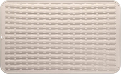 MicoYang Silicone Dish Drying Mat for Multiple Usage,Easy clean,Eco-friendly,Heat-resistant Silicone Mat for Kitchen Counter or Sink,Refrigerator or Drawer Liner Tapioca 3XL 28 inches x 18 inches