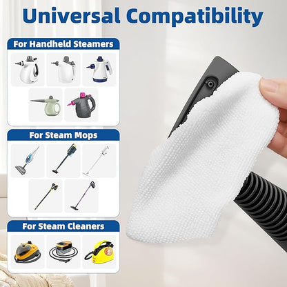 LOVECO 8 Pack Universal Microfiber Cloths for Handheld Steam Cleaner - Compatible with Bissell Steam Shot, PurSteam, Wagner Spraytech etc - Reusable Washable Steam Cleaner Accessories