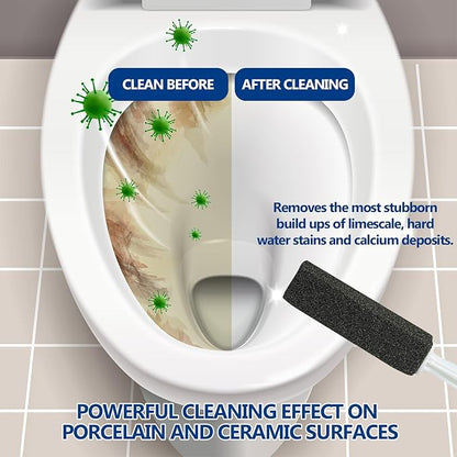 Black Pumice Stone Toilet Bowl Cleaner,Pumice Cleaning Stone with Handle and Hook,Scrubs Tough Hard Water Stains Away On Toilets, Bathtubs,Tiles&Sinks,Pumice Toilet Brush (2)