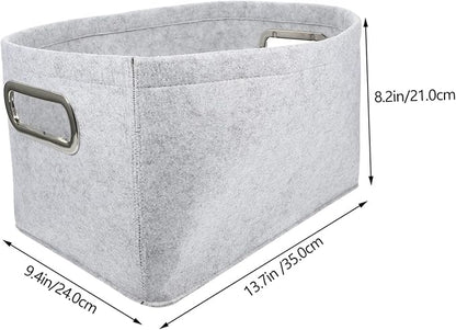 Felt Storage Basket Foldable Laundry Hamper Handles Multi-Purpose Organizer for Boys and Girls Toys Bathroom Clothes and Home Storage