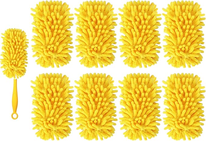 8 Pack Reusable Duster Refill Compatible with Swiffer Hand Duster - 360 Heavy Duty Dusters Refills - Microfiber Ceiling Fan Duster for Swiffer Dusters Extended Handle (Handle is Not Included)