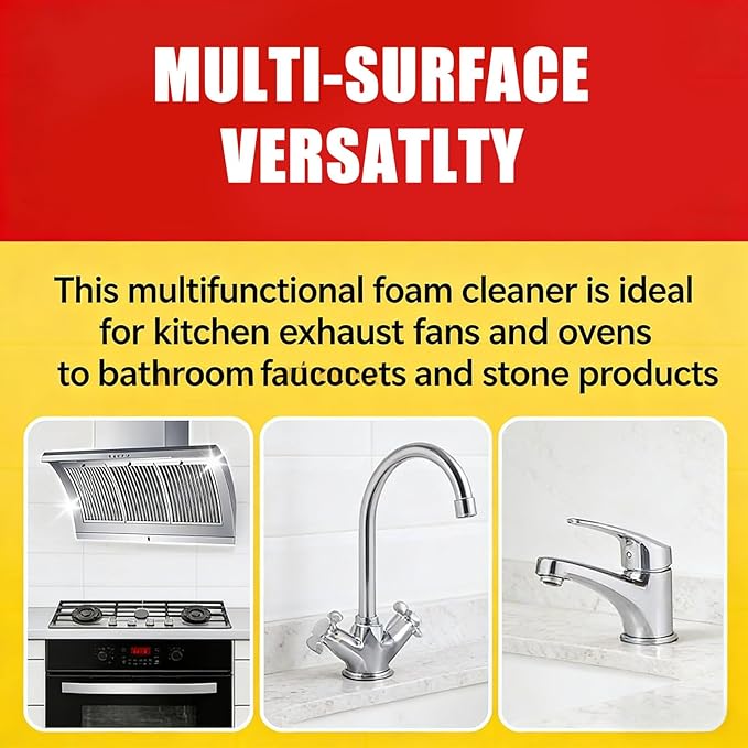 Heavy Duty Kitchen Degreaser Foam Cleaner - Fast-Acting Grease Remover for Stove & Oven, Powerful Multi-Purpose Cleaning Spray for Home & Bathroom (2)