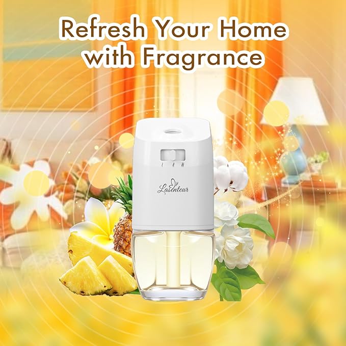 Plug In Air Freshener Refills for Home – Jasmine, Hawaiian, Cotton Scent, 12 Count, 7.92 Fl Oz, Compatible with Air Wick & Glade, Not for Glade Plus, Scented Refill for Home, Bathrooms, Bathroom Use