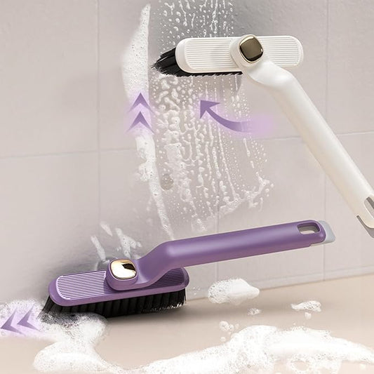 Tile Grout Brush Crevice Floor Scrub Brush Gap Cleaning Brush Swivel Handle Corner Cleaning Brush Versatile Groove Brush for Home Kitchen Bathroom Purple