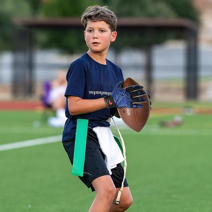 Youth Football Gloves Kids Silicone Grip Receiver Gloves with Super Stick Ability for Best Game Experience