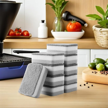 Housoutil 10 Pack Kitchen Dish Sponges 4.33X2.75X1.37 Inches - Multi-Purpose Water Absorbing Scrubbing Sponges for Dishwashing Pots Sinks and Kitchen Cleaning