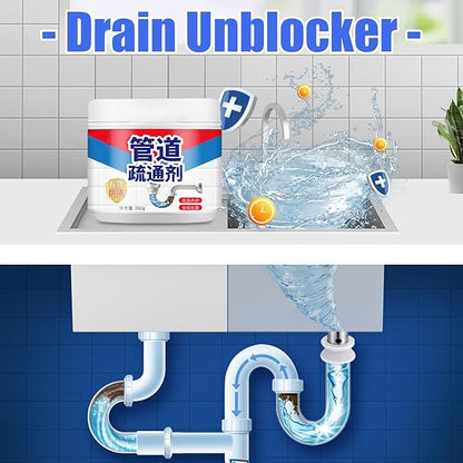 Drain Clog Remover- Sink Drain Clog Powder 260g Hair Cleaner Powder For Home Cleaning Grease And Leftovers Pipe Safe Solution Heavy Duty For Balcony, Kitchen