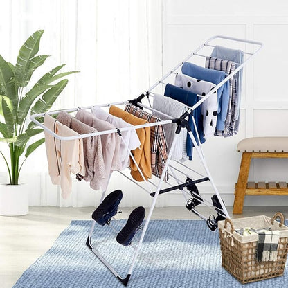 DORTALA Foldable Drying Rack, Laundry Clothes Storage, Portable Folding Dryer, Heavy Duty Clothes Hanger, Clothes Drying Rack, Lightweight and Stable Stainless Steel Clothes Dryer, for anUse