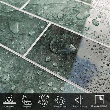 COLAMO Luxury Green Peel and Stick Tiles, Self Adhesive Glossy Tile, Brick Mosaic Tile Stick on Backsplash for Kitchen, Bathroom, RV, Laundry, Accent Wall(Sample)