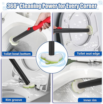 Disposable Toilet Brush Kit with 30 Refills, No-Touch Toilet Wand Cleaning System, Wall Mounted Toilet Bowl Cleaner for Bathroom, Sink, Bathtub – Hygienic Deep Cleaning
