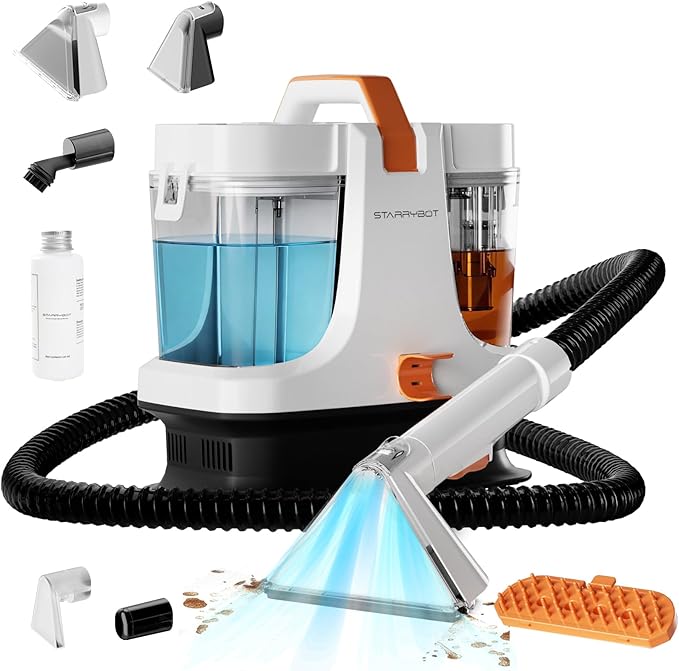 Starrybot Portable Carpet & Upholestery Cleaner Machine for Pets, Spot, Stain,Couch Cleaner Machine with 15Kpa Powerful Suction,Car/Auto Detailer(white)