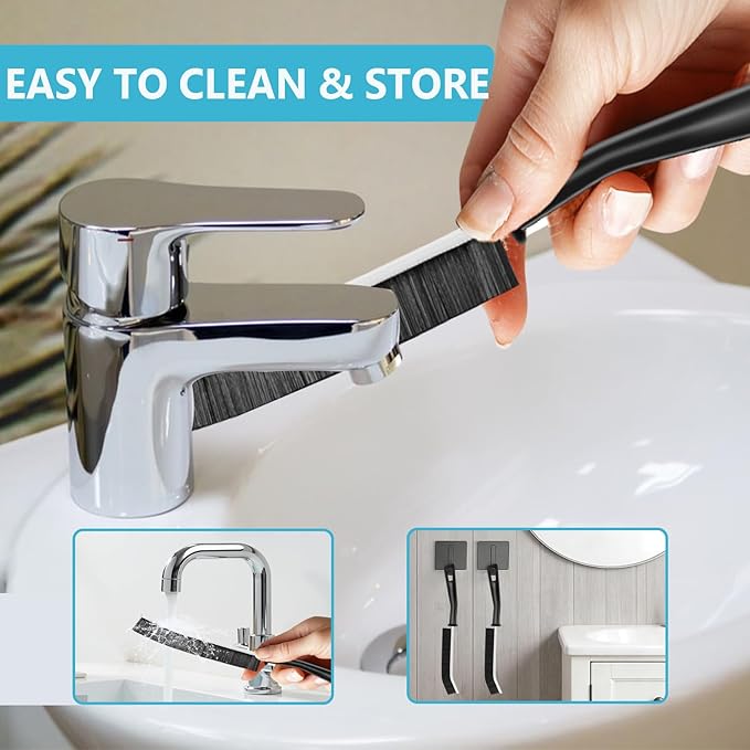 9PCS Crevice Cleaning Brush, Hard Bristle Scrub Brushes Tools for Deep Cleaning Gap, Multifunctional Grout Brush for Home, Bathroom, Kitchen, Window and Corners