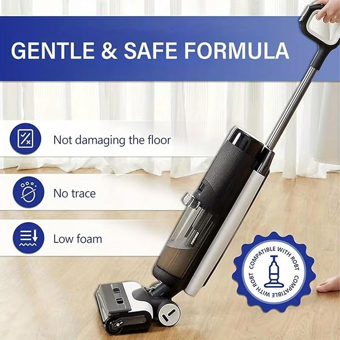 Robotic Floor Liquid - Vacuum Mopping Agent, Hardwood Cleaning Fluid with Quick-Dry Technology, Hardwood Maintenance Solution, Multi-Floor Concentrate, Botanical Formula for Tile Laminate