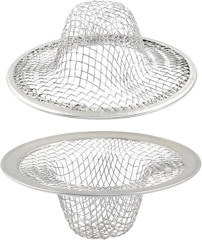 Piutouyar 2 Pack Stainless Steel Kitchen Sink Strainer, 2.8 Inch Diameter Mesh Basket Large Round Filter Kitchen Drain Strainer Food Catcher for Bathroom Bathtub Wash Basin Garbage