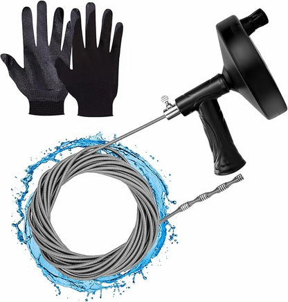 Drain Snake 25 Ft, Drain Auger Hair Clog Remover Heavy Duty Flexible Plumbing Snake Bathroom Kitchen Sink Cleaner Tools for Shower Bathtub Pipe