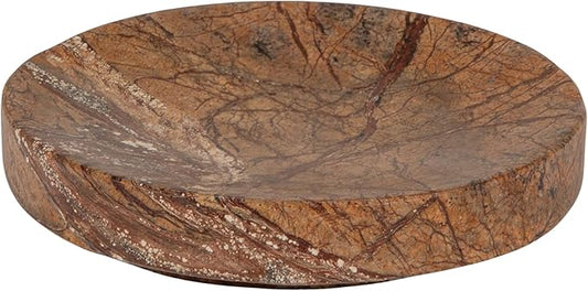 Creative Co-Op Marble Round Soapdish, Brown