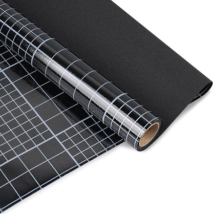 HIDBEA Blackout Window Film,100% Light Blocking Room Darkening Window Privacy Film,Frosted Glass Window Film Heat Control, Removable Window Cover Tint for Day Sleep (Black,17.5in x 6.5ft)