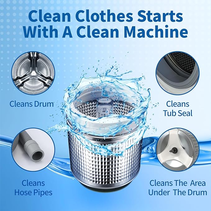 Soulink Washing Machine Cleaner with Odor Blasters, 12 Count - Deep Cleaning Tablets For HE Front Loader & Top Load Washer